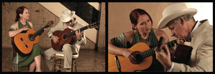 Ronaldo and his wife Angela playing guitar